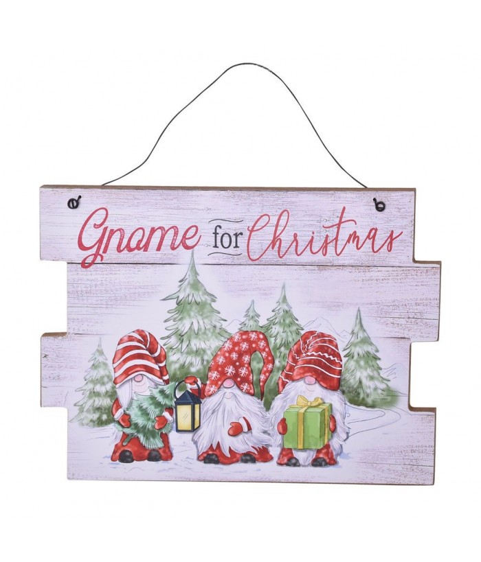 Xmas Gnome Plank Plaque "GNOME FOR CHRISTMAS"