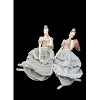 SITTING LADY WITH UMBRELLA (PAIR)