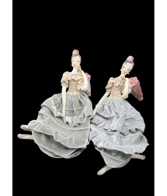 SITTING LADY WITH UMBRELLA (PAIR)