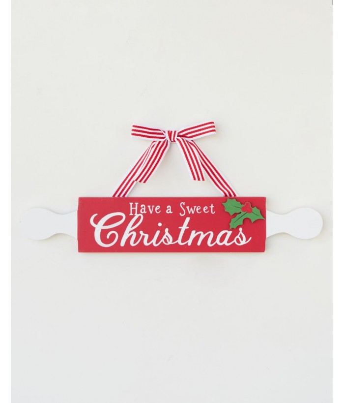 SIGN " CHRISTMAS BAKING QUEEN"  - ROLLING PIN WALL DÉCOR,  32.8cm