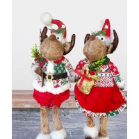 XMAS SITTING  REINDEER PAIR (60cm Tall)