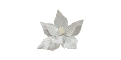 Poinsettia Artificial Flower White Stem 27cm