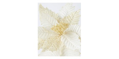 IVORY POINSETTIA STEM 64CM 