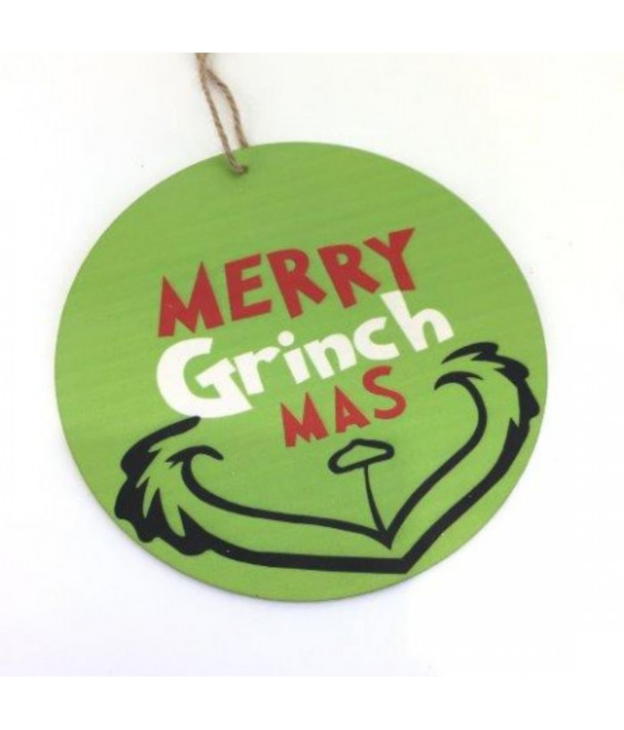 GREEN MERRY GRINCHMAS HANGING, 20cm