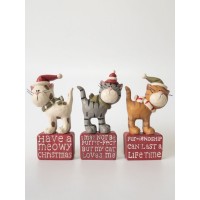 XMAS CAT 7CM HEIGHT (SET OF 3)