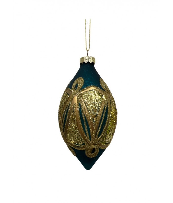 GREEN GOLD PATTERNED LONG DROP