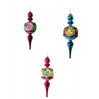 VINTAGE  FINIAL ORNAMENTS, 21CM (SET OF 3)